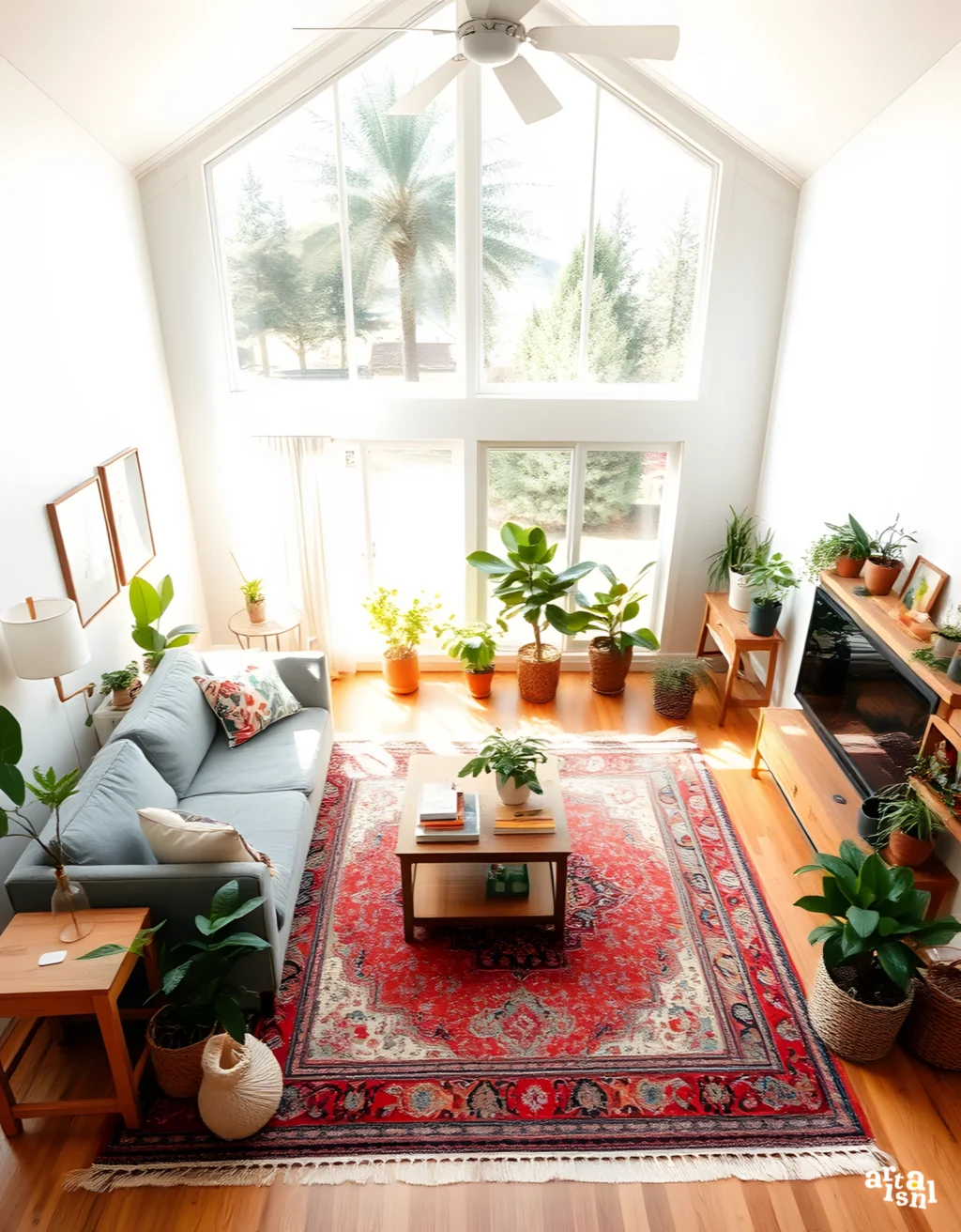 Brighten Your Home with Natural Light and Greenery Boho Living Room Artisanal Home Goods-12