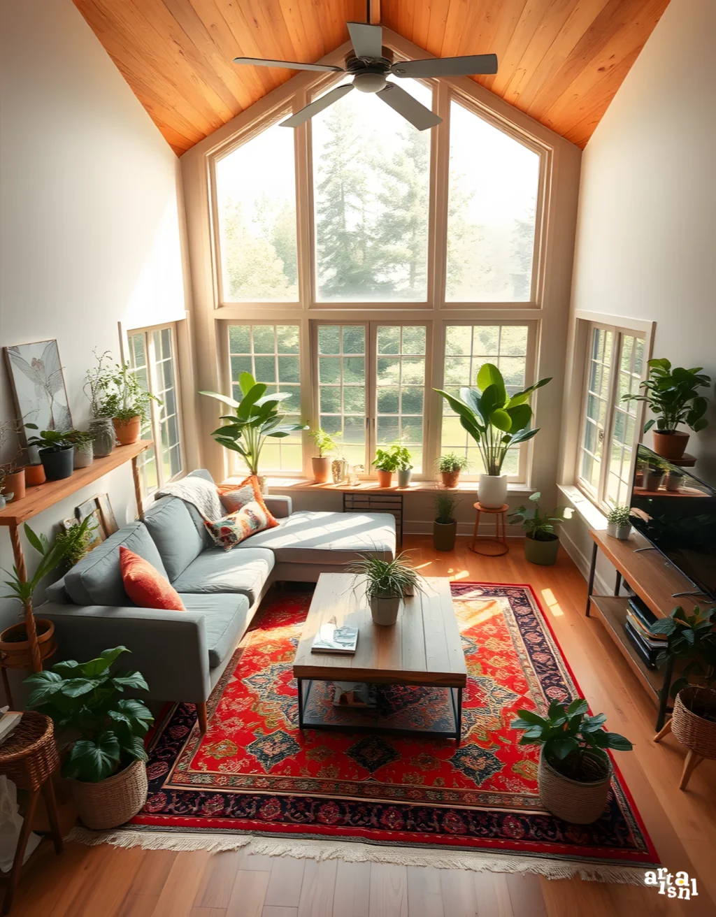 Bring Nature Indoors Greenery-Filled Living Room Ideas Artisanal Home Goods-3