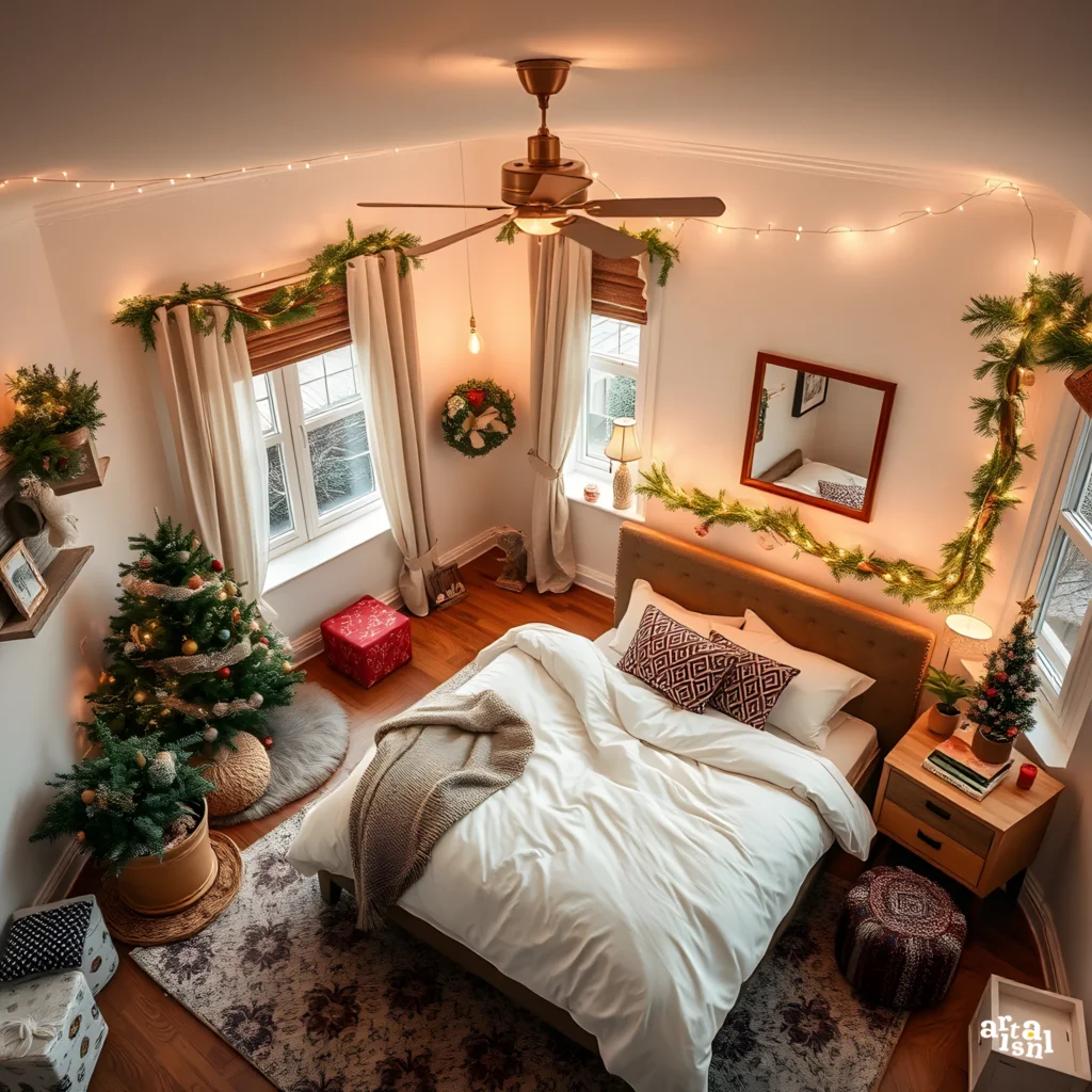 Christmas Garland Bedroom Decor Ideas Artisanal Home Goods-16