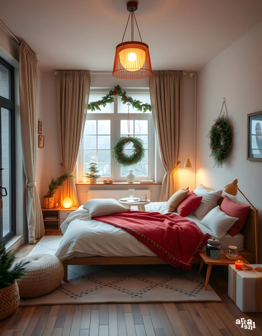 Cozy Christmas Lights Bedroom Setup Artisanal Home Goods-5