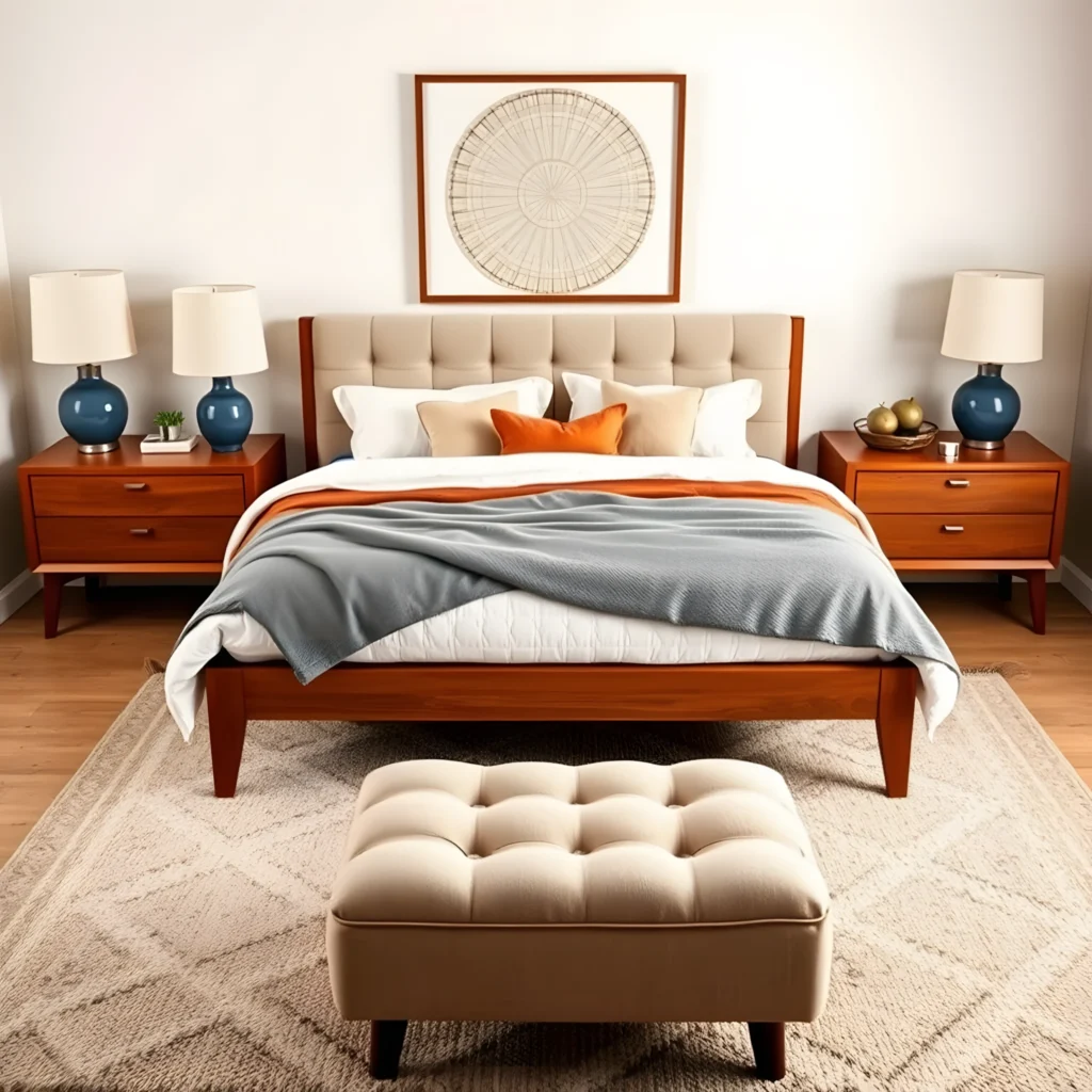 How to Style a Mid-Century Bed Frame Artisanal Home Goods-12