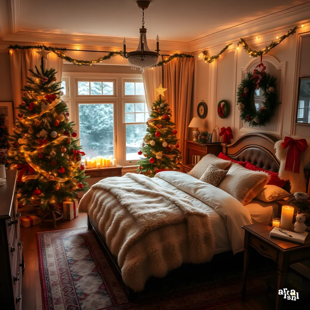 Rustic Farmhouse Christmas Bedroom Artisanal Home Goods-21