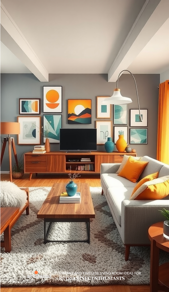 28 Vibrant and Timeless Living Room Ideas for Retro Style Enthusiasts