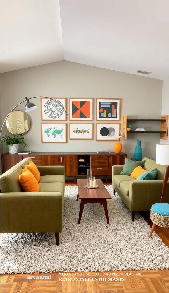 28 Vibrant and Timeless Living Room Ideas for Retro Style Enthusiasts