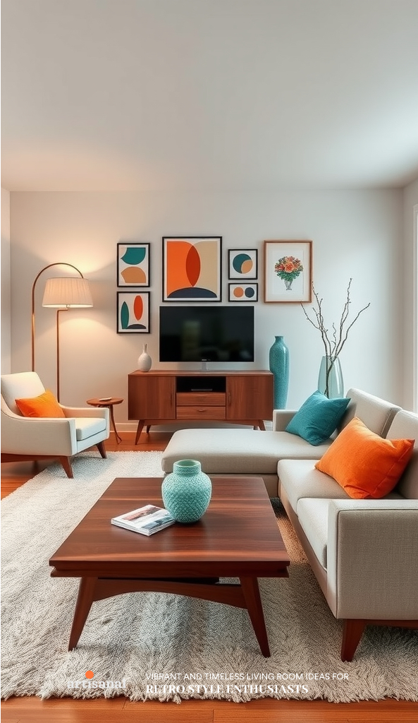 28 Vibrant and Timeless Living Room Ideas for Retro Style Enthusiasts