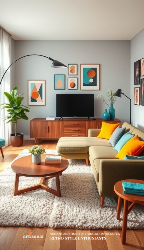 28 Vibrant and Timeless Living Room Ideas for Retro Style Enthusiasts