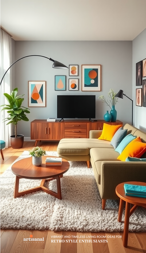 28 Vibrant and Timeless Living Room Ideas for Retro Style Enthusiasts