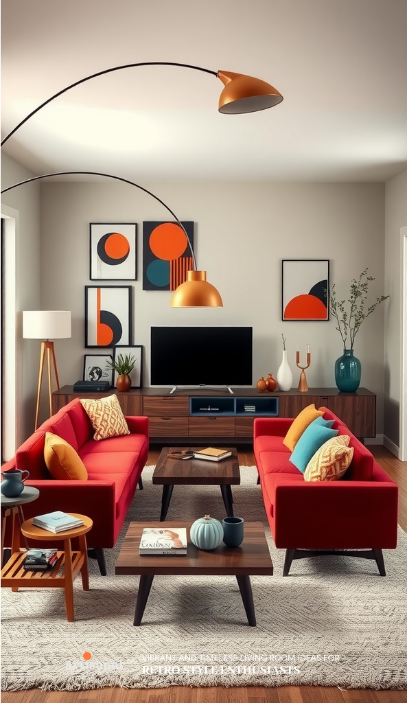 28 Vibrant and Timeless Living Room Ideas for Retro Style Enthusiasts