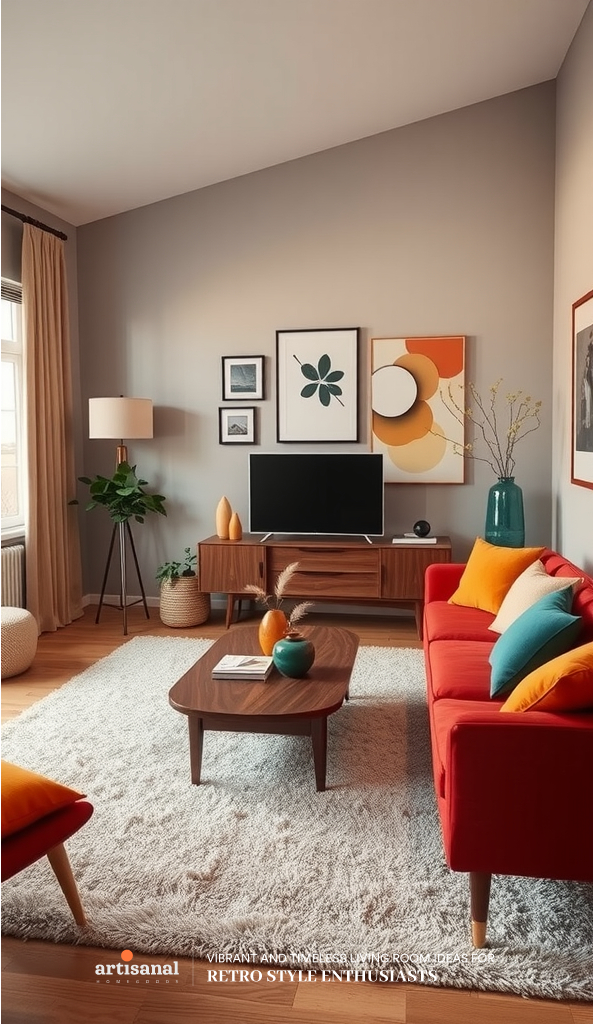 28 Vibrant and Timeless Living Room Ideas for Retro Style Enthusiasts