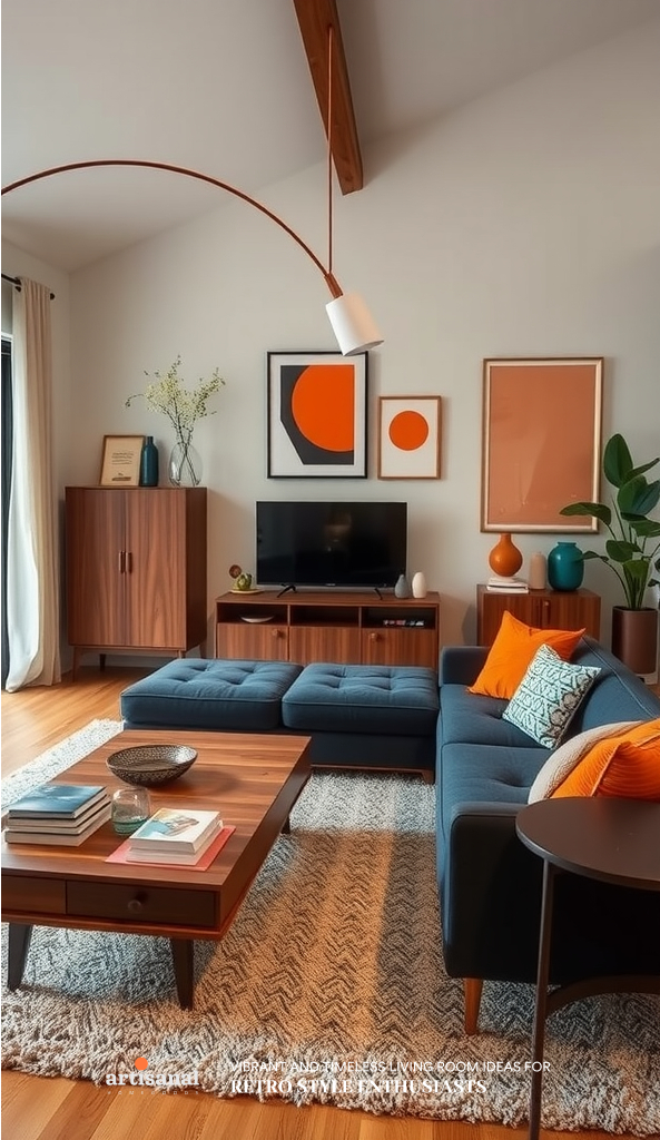 28 Vibrant and Timeless Living Room Ideas for Retro Style Enthusiasts