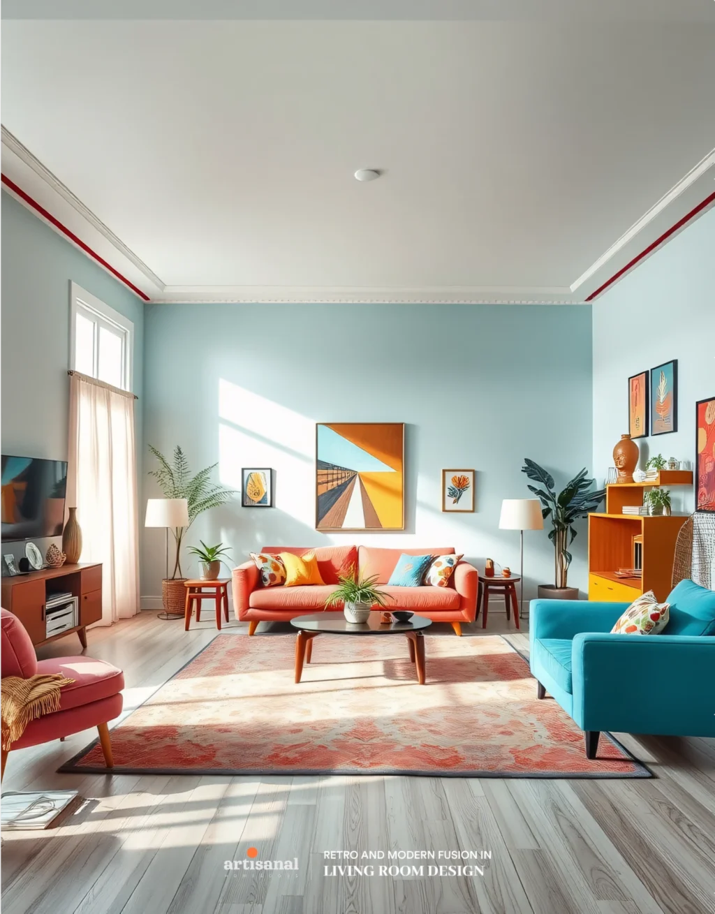 Blending 70s Retro Vibes with Modern 2025 Living Room Décor Trends
