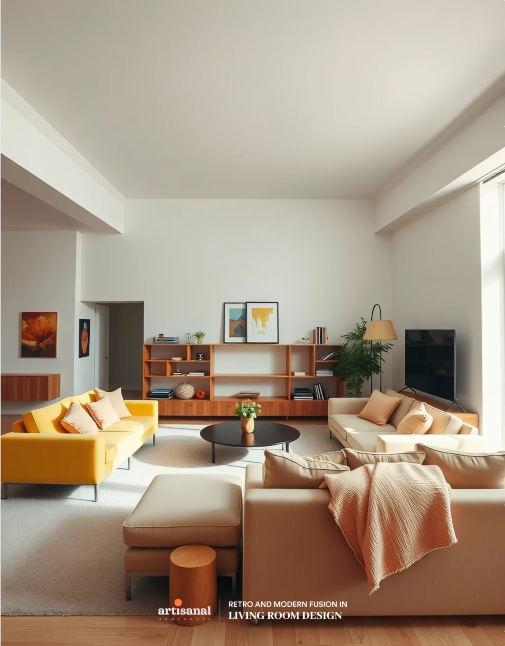 Blending 70s Retro Vibes with Modern 2025 Living Room Décor Trends