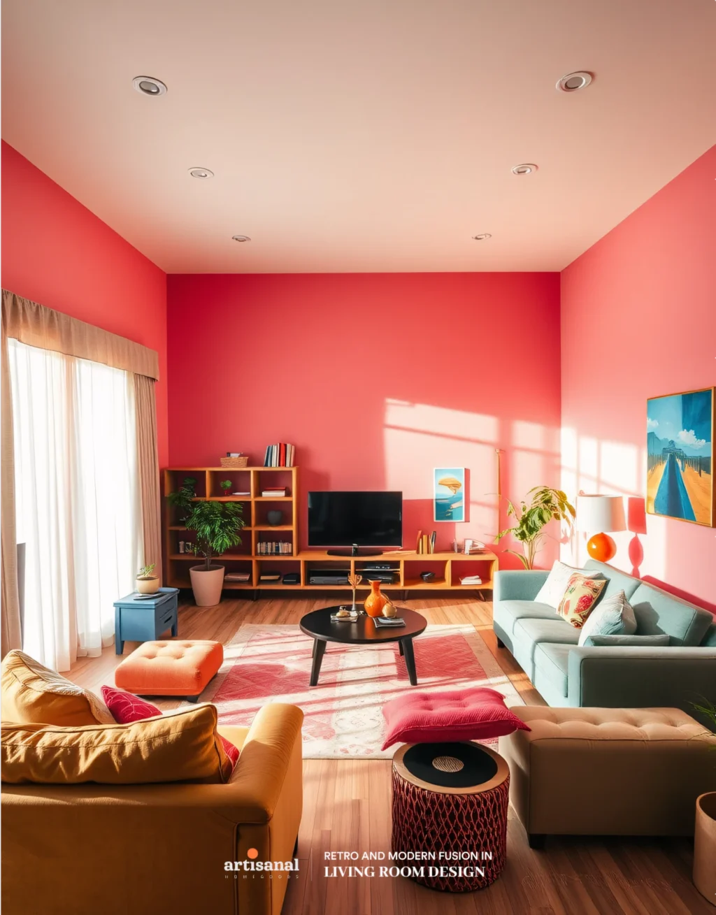 Blending 70s Retro Vibes with Modern 2025 Living Room Décor Trends