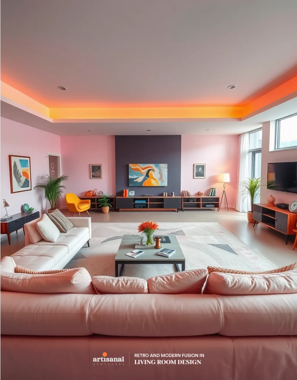 Blending 70s Retro Vibes with Modern 2025 Living Room Décor Trends