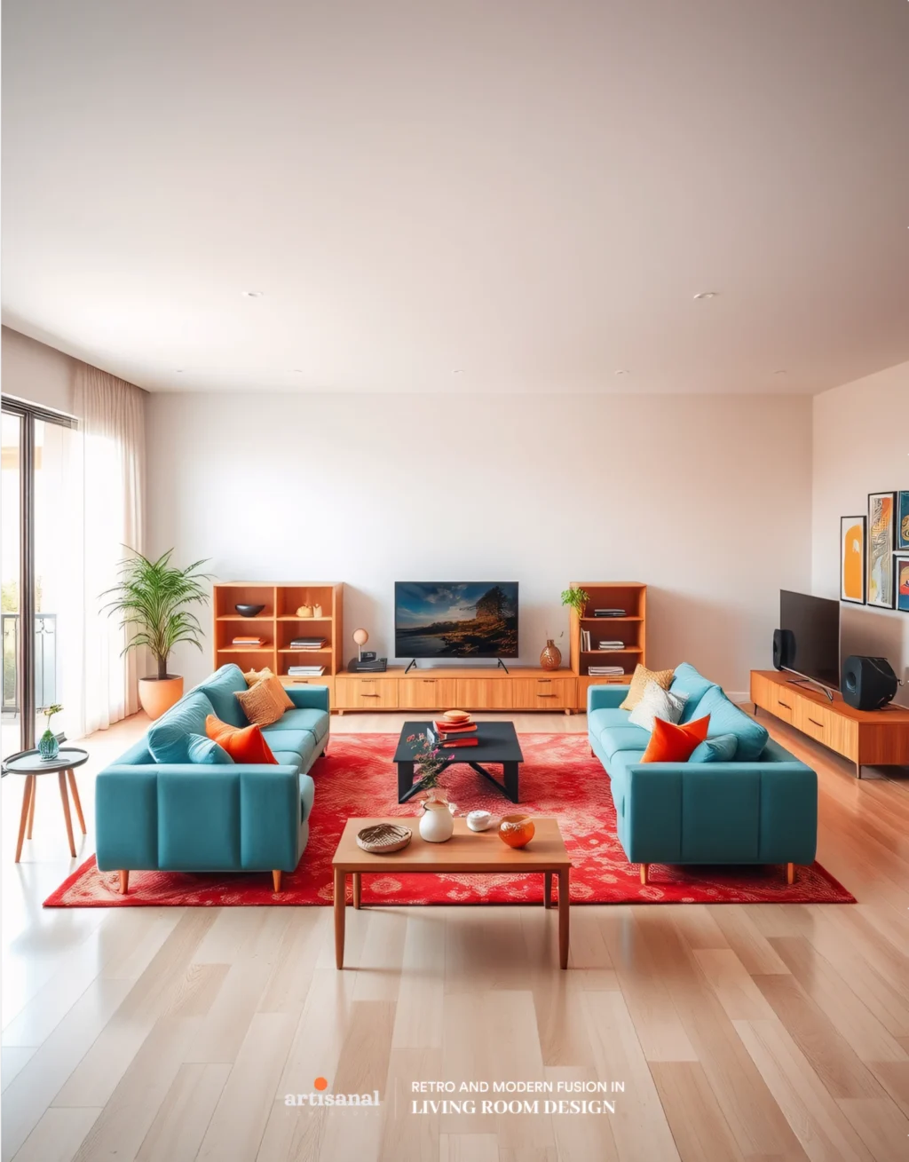 Blending 70s Retro Vibes with Modern 2025 Living Room Décor Trends