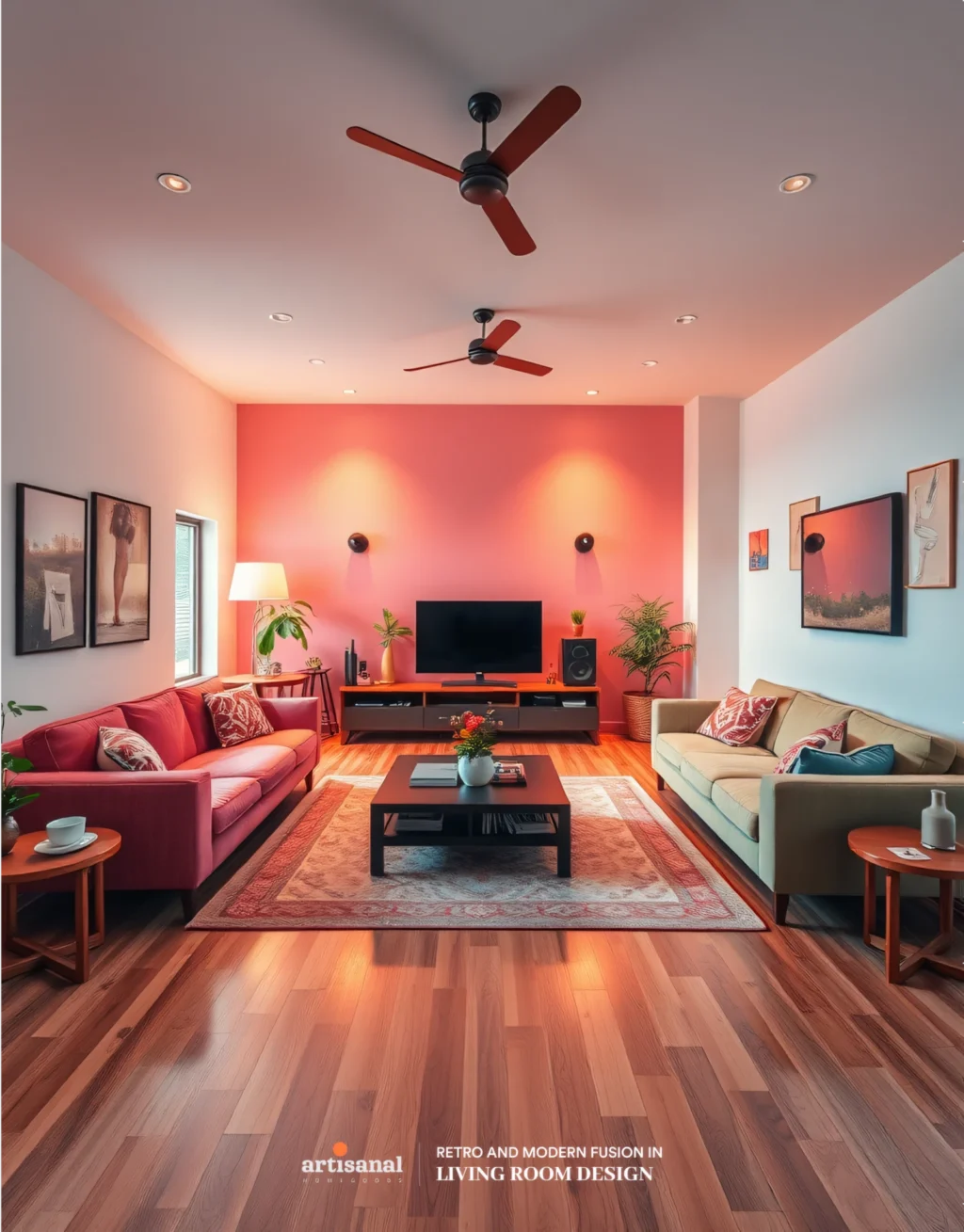 Blending 70s Retro Vibes with Modern 2025 Living Room Décor Trends