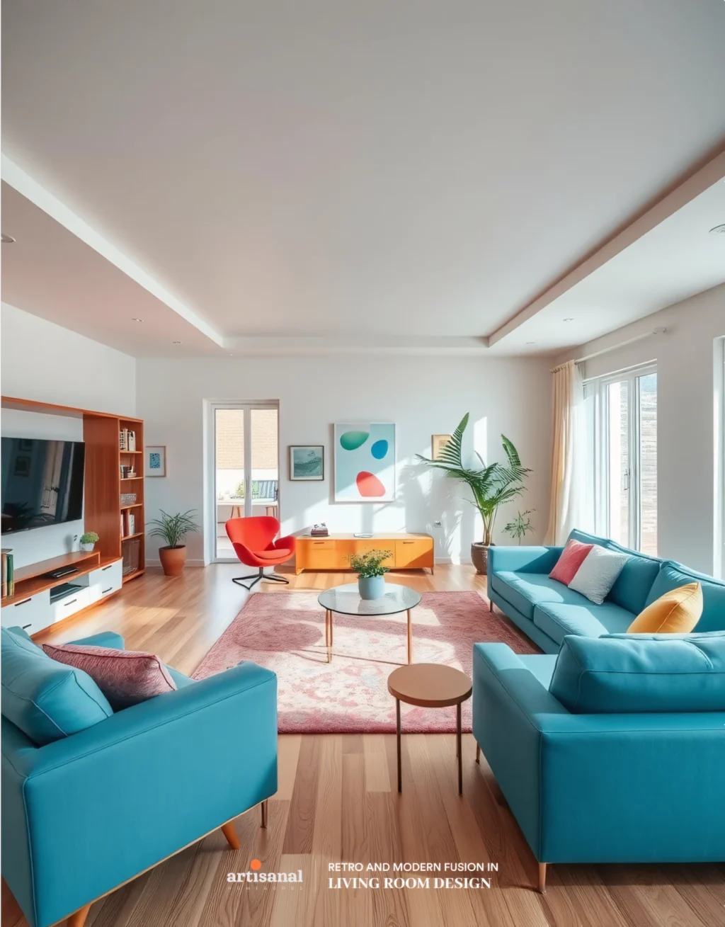 Blending 70s Retro Vibes with Modern 2025 Living Room Décor Trends