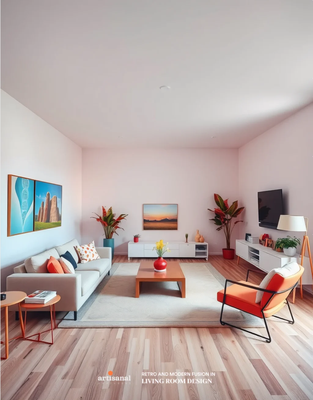 Blending 70s Retro Vibes with Modern 2025 Living Room Décor Trends