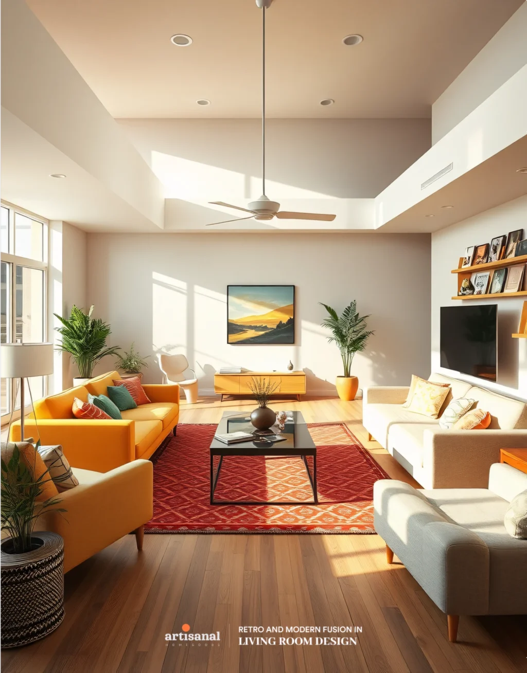 Blending 70s Retro Vibes with Modern 2025 Living Room Décor Trends