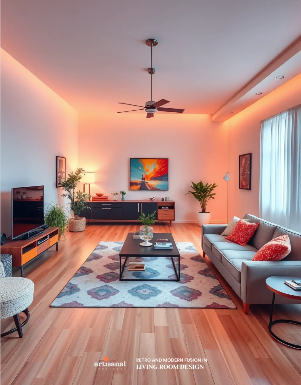 Blending 70s Retro Vibes with Modern 2025 Living Room Décor Trends