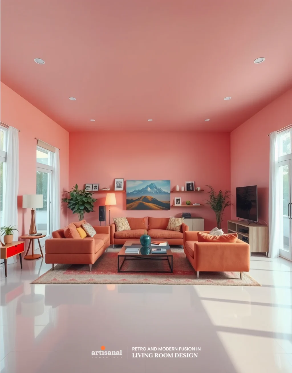 Blending 70s Retro Vibes with Modern 2025 Living Room Décor Trends