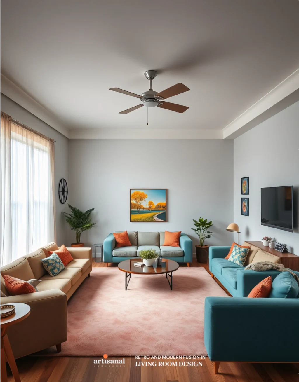 Blending 70s Retro Vibes with Modern 2025 Living Room Décor Trends