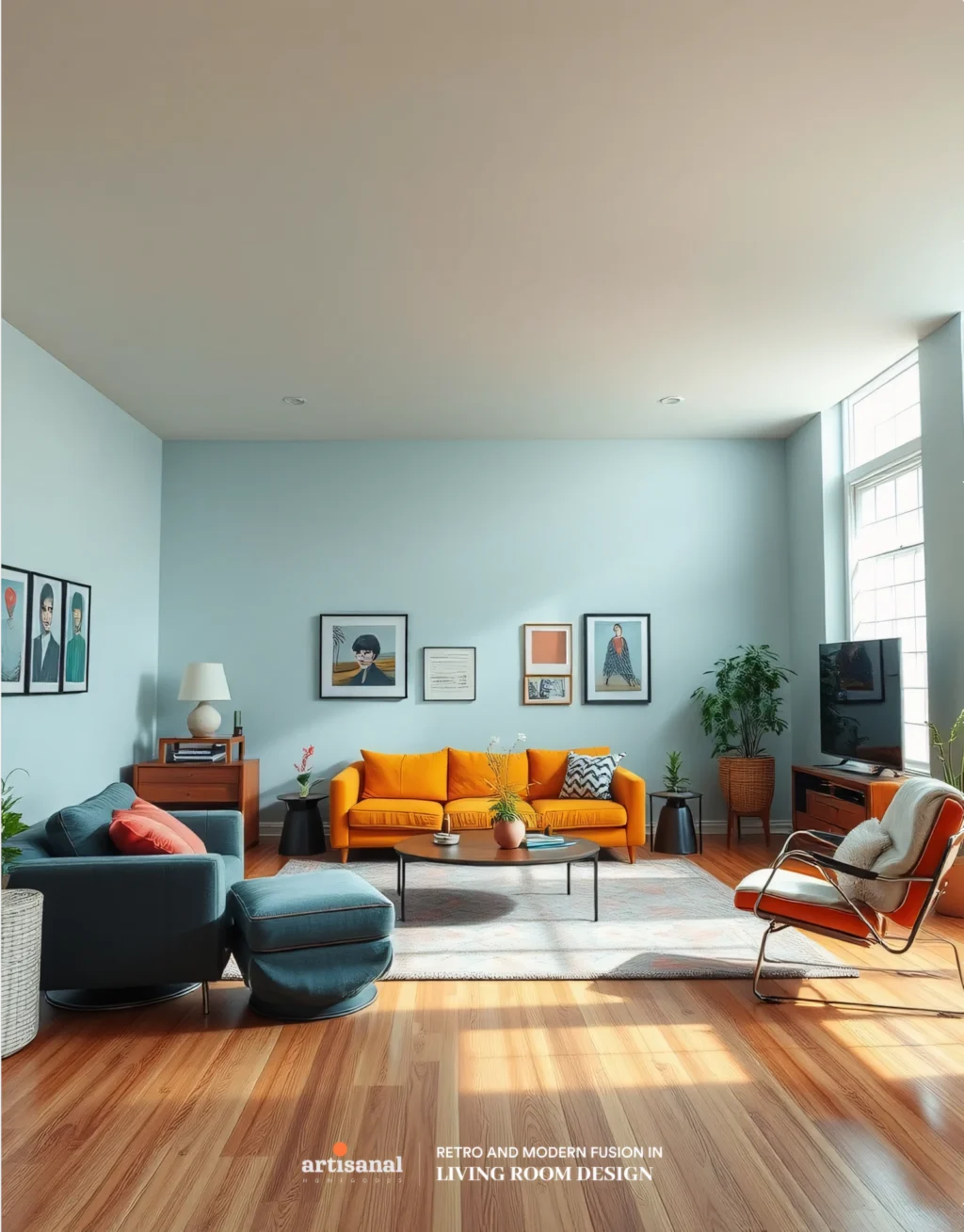 Blending 70s Retro Vibes with Modern 2025 Living Room Décor Trends