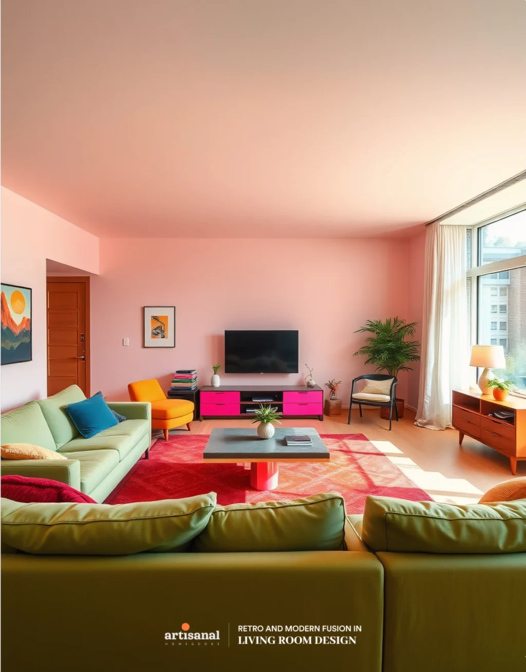 Blending 70s Retro Vibes with Modern 2025 Living Room Décor Trends