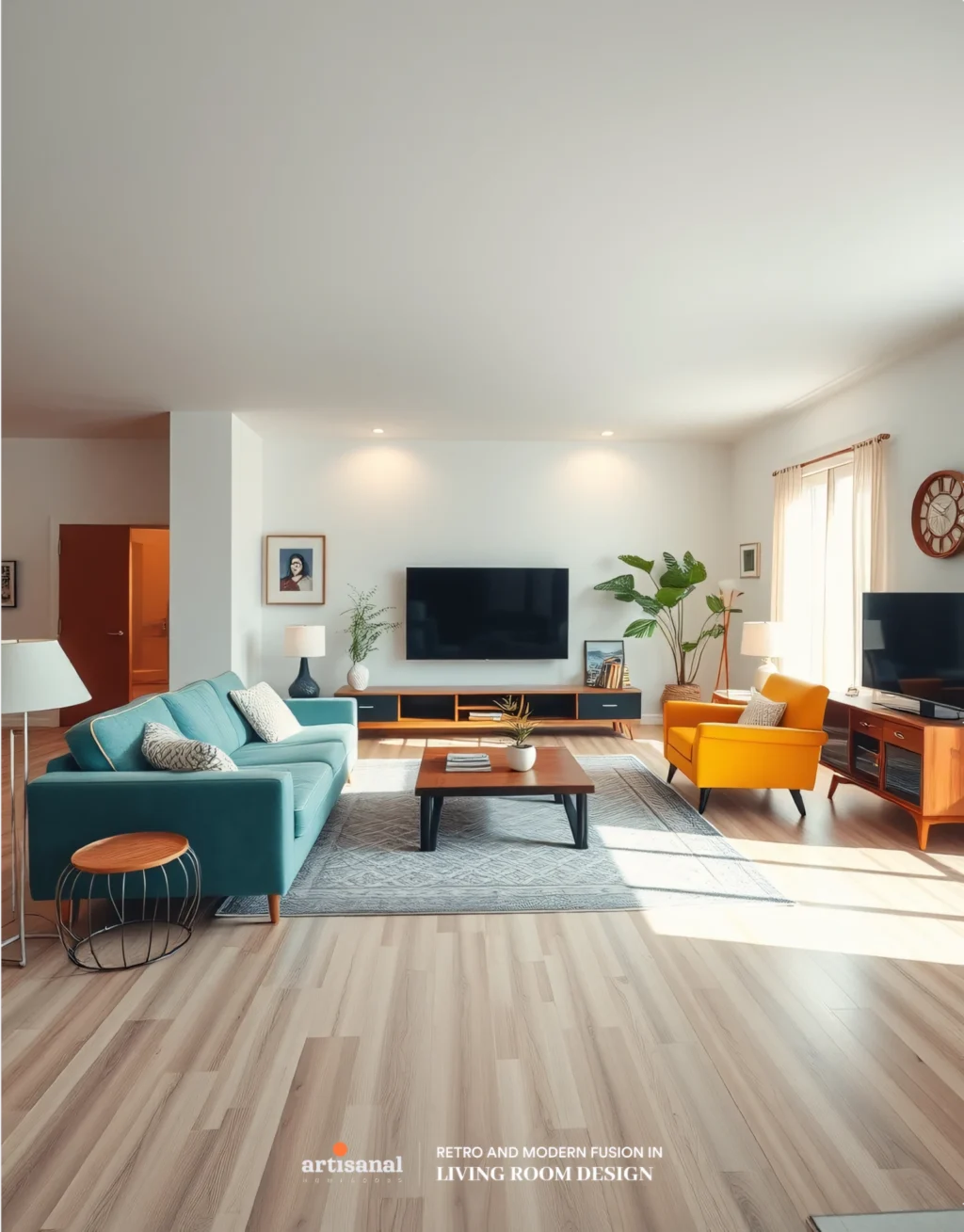 Blending 70s Retro Vibes with Modern 2025 Living Room Décor Trends