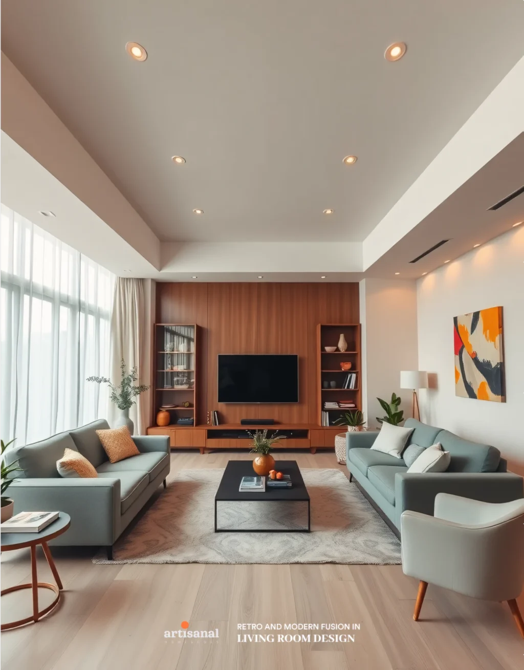 Blending 70s Retro Vibes with Modern 2025 Living Room Décor Trends