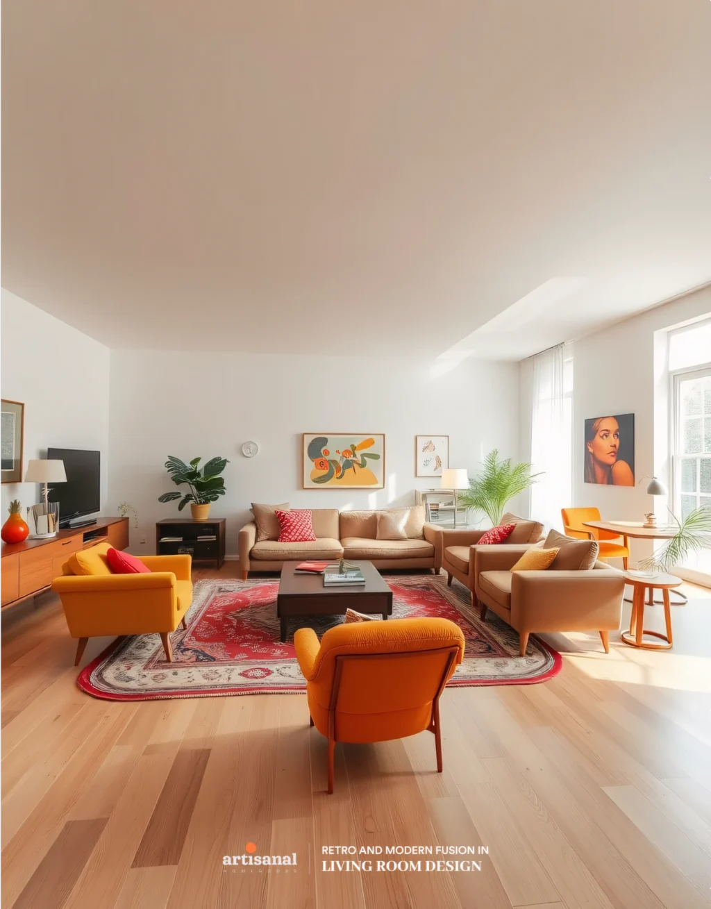 Blending 70s Retro Vibes with Modern 2025 Living Room Décor Trends