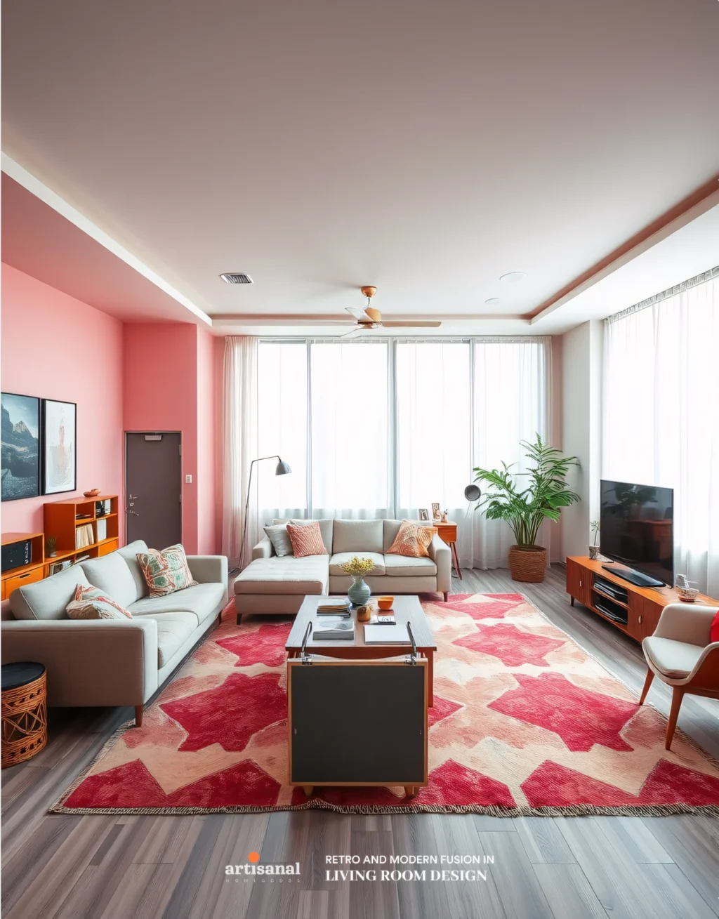 Blending 70s Retro Vibes with Modern 2025 Living Room Décor Trends